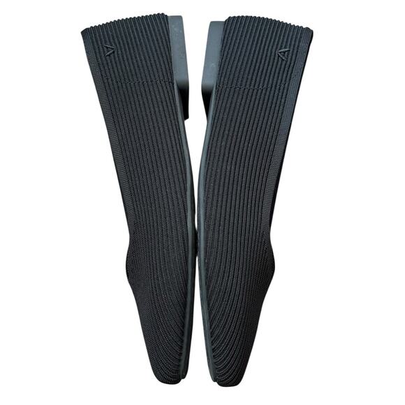 Vivaia Margot Square Toe V Cut Flats Women's 41.5 (US 10) Black Knit EXCELLENT - Picture 6 of 14